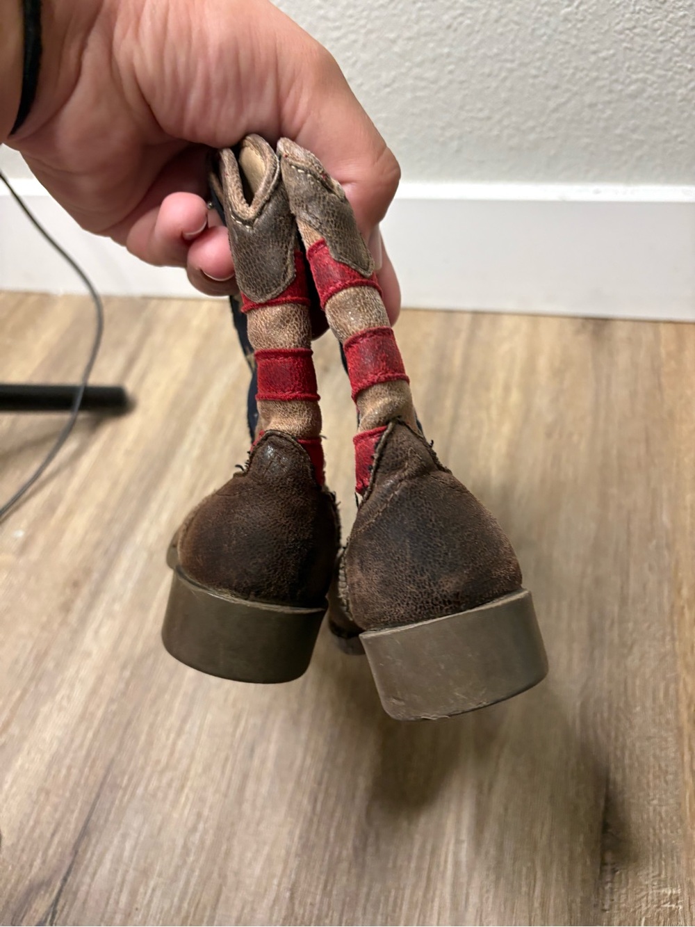 Roper Toddler Cowboy Boots American Flag Brown Leather Western Boots Size 5 - Picture 4 of 6